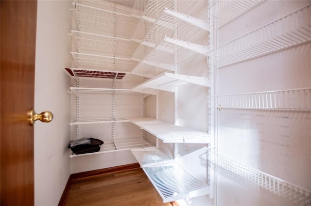 walk in closet featuring hardwood / wood-style floors