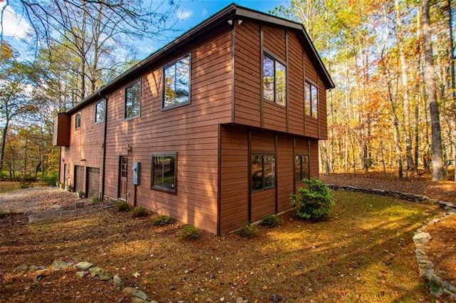 view of home's exterior featuring a garage