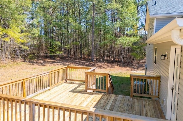 wooden terrace with central air condition unit