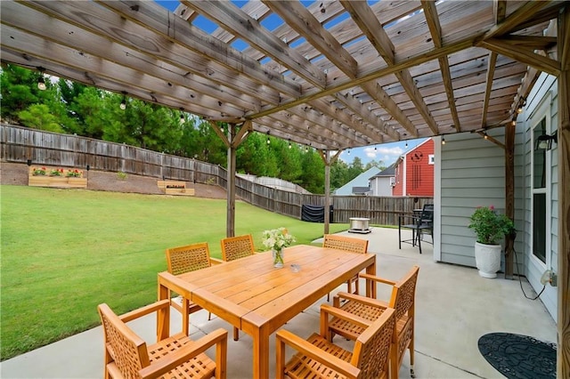 view of patio / terrace with a pergola