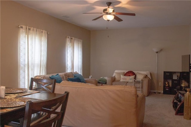 20 Autumn Canyon Path SE, Cartersville, GA 30121 - living area featuring ceiling fan and carpet floors