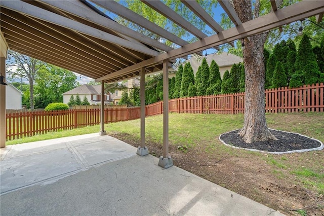 view of patio / terrace featuring a pergola