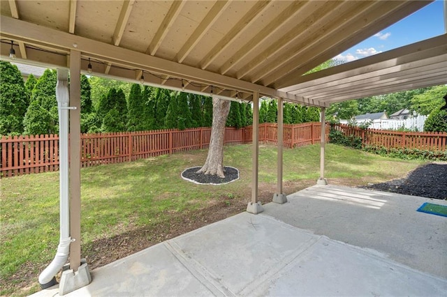 view of yard with a patio area