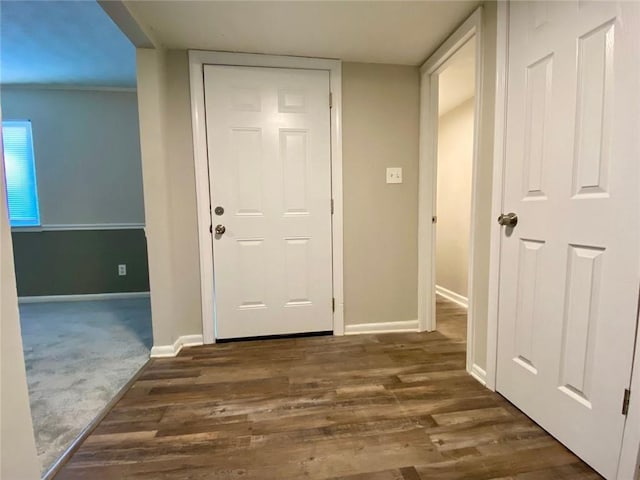 interior space featuring dark hardwood / wood-style flooring