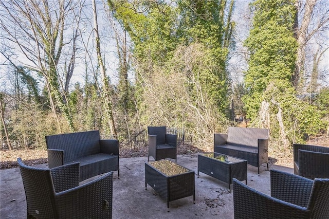 view of patio / terrace featuring an outdoor hangout area