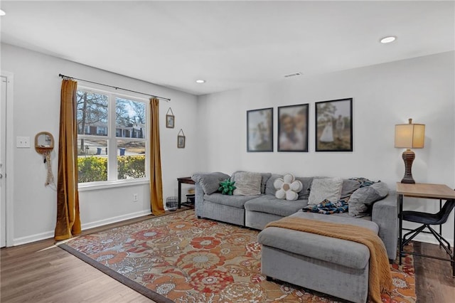 living room featuring hardwood / wood-style floors