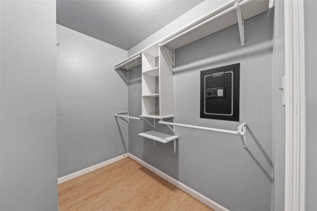 spacious closet featuring light wood finished floors