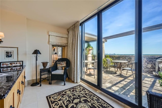 147 15th St NE Unit 16C, Atlanta, GA 30309 - entryway featuring a wall of windows and light tile patterned floors