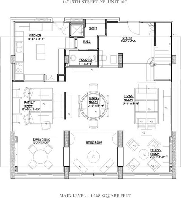 147 15th St NE Unit 16C, Atlanta, GA 30309 - floor plan