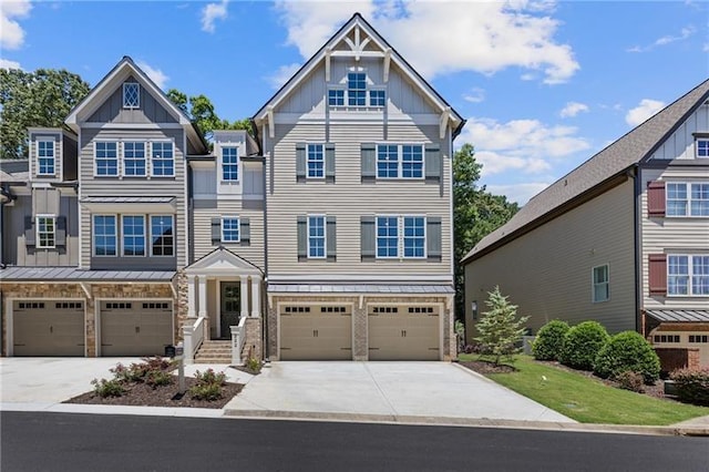 view of front of house with a garage