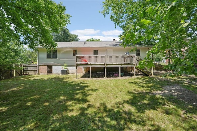 3388 Hamilton Mill Rd, Buford, GA 30519 - rear view of property with stairs, a deck, and central AC