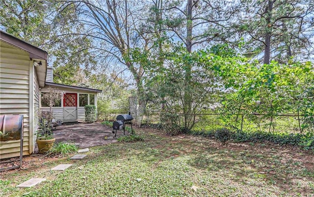 view of yard featuring a patio