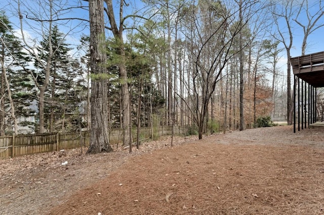 view of yard featuring fence