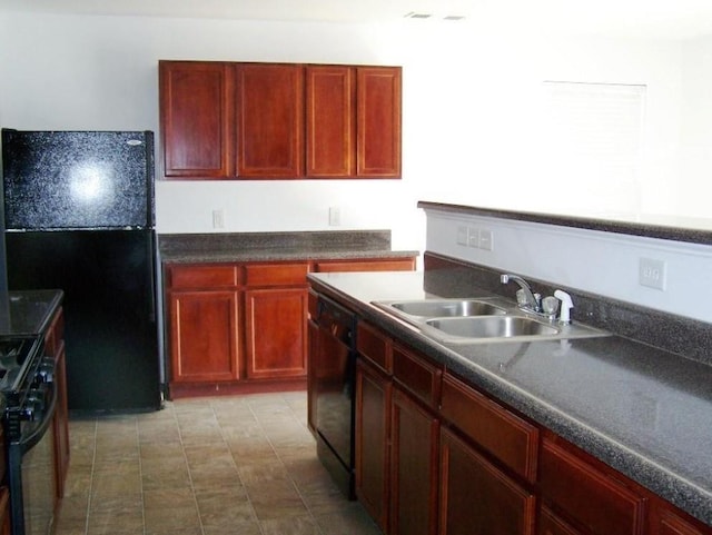 kitchen featuring sink and black appliances