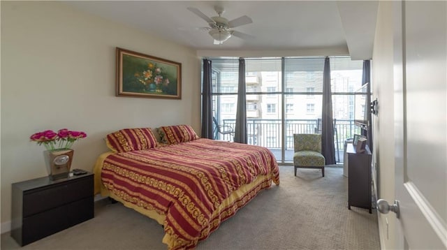 3338 Peachtree Rd NE Unit 1506, Atlanta, GA 30326 - carpeted bedroom featuring access to exterior and a ceiling fan