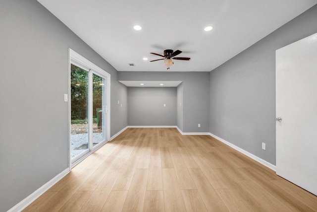4260 Bonaparte Dr, Tucker, GA 30084 - unfurnished room with light wood finished floors, recessed lighting, and a ceiling fan