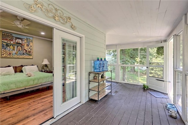 476 Franklin St, Dillard, GA 30537 - sunroom / solarium featuring wood-type flooring and wood ceiling