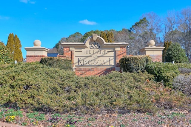 view of community sign