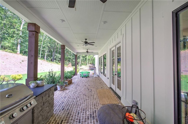 884 Oxford Rd, Ball Ground, GA 30107 - view of patio / terrace featuring ceiling fan and a grill