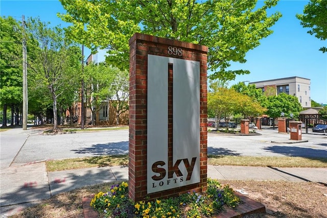 view of community sign