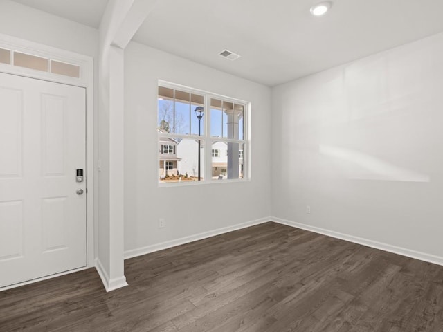 13 Coggins Pl, Rome, GA 30165 - foyer with dark wood-style floors and baseboards