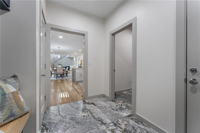 3899 Carlton Dr, Chamblee, GA 30341 - corridor featuring marble finish flooring and recessed lighting