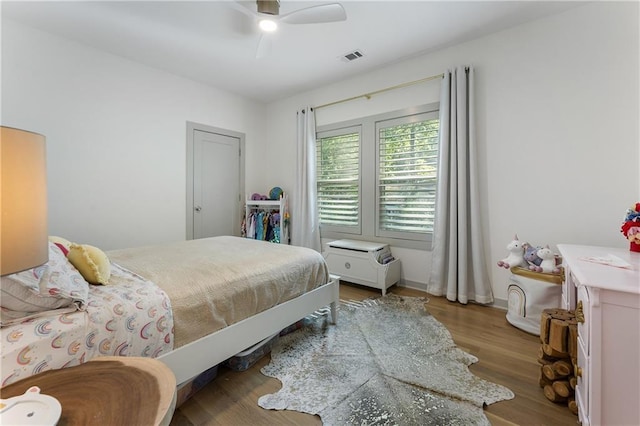 3899 Carlton Dr, Chamblee, GA 30341 - bedroom featuring wood finished floors and ceiling fan