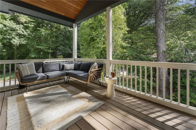 3899 Carlton Dr, Chamblee, GA 30341 - wooden terrace with an outdoor living space