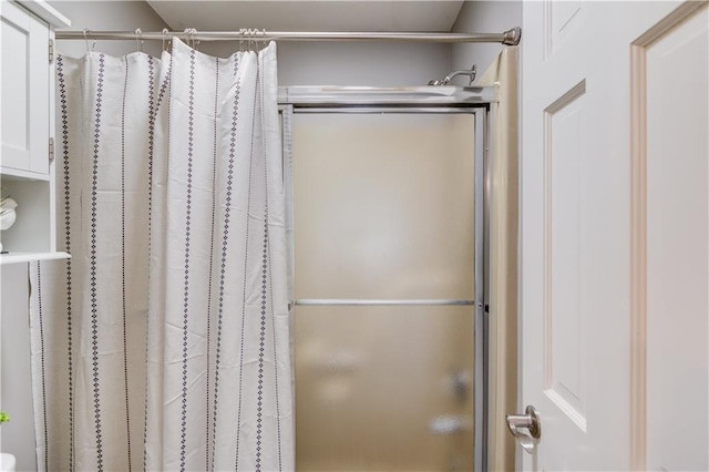 bathroom featuring walk in shower