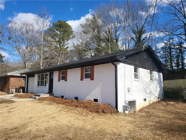 4664 Ryan Rd, Conley, GA 30288 - rear view of house with crawl space and brick siding