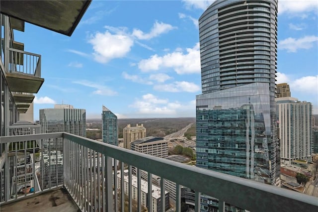 balcony with a view of city