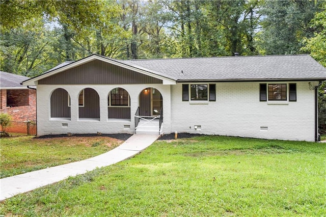 3530 Turner Heights Dr, Decatur, GA 30032 - view of front of property with crawl space, covered porch, brick siding, and a shingled roof