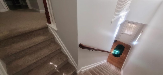 5719 Singlebriar Ct, Norcross, GA 30093 - stairway featuring carpet floors and baseboards