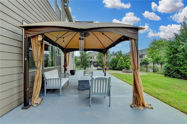 7470 Oldbury Pl, Cumming, GA 30040 - view of patio / terrace featuring a gazebo and an outdoor hangout area