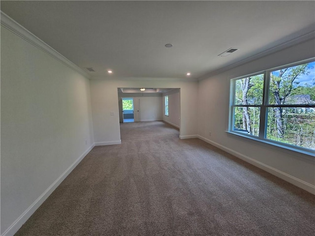 3677 Thornhill Ct, Douglasville, GA 30135 - carpeted empty room featuring ornamental molding, baseboards, and recessed lighting