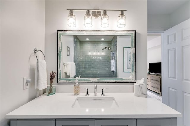 705 Berry Ct, Villa Rica, GA 30180 - full bathroom with tiled shower and vanity