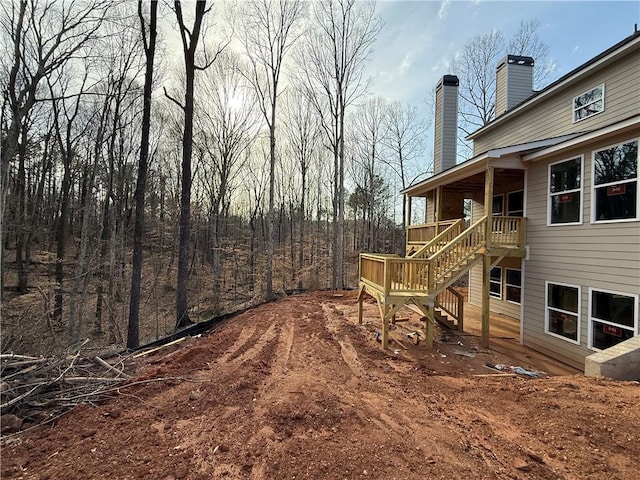 view of yard with stairway