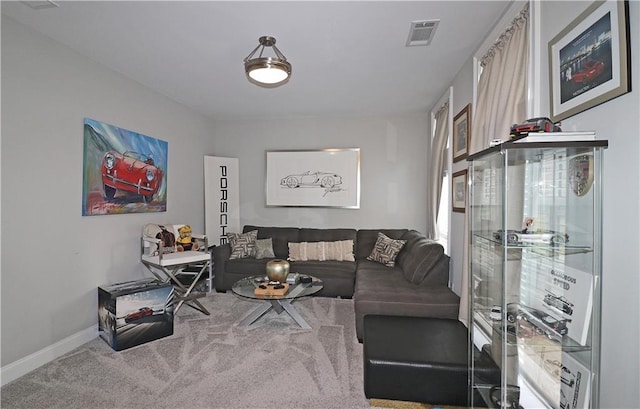 view of carpeted living room