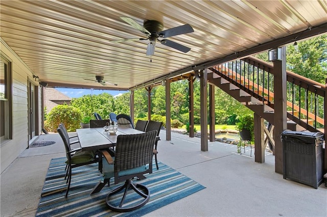 view of patio with ceiling fan