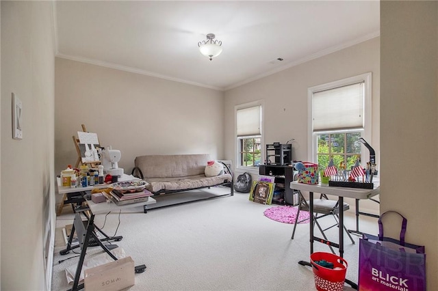 3015 Southmoor Trce, Roswell, GA 30075 - living room with carpet floors and crown molding