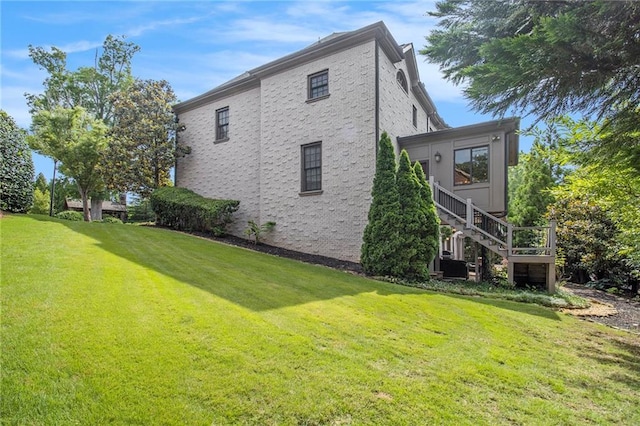 3015 Southmoor Trce, Roswell, GA 30075 - view of home's exterior featuring a yard and stairway