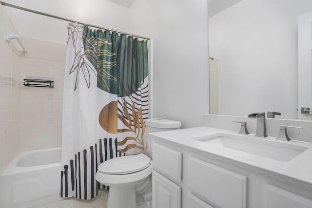 2983 Crosswycke Forest Dr, Brookhaven, GA 30319 - full bath with toilet, shower / bath combo with shower curtain, tile patterned flooring, and vanity