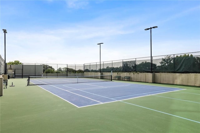 view of tennis court with basketball court