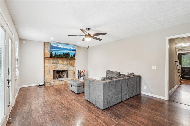 1752 Shadybrook Ct, Lawrenceville, GA 30043 - living room with ceiling fan, wood finished floors, and baseboards