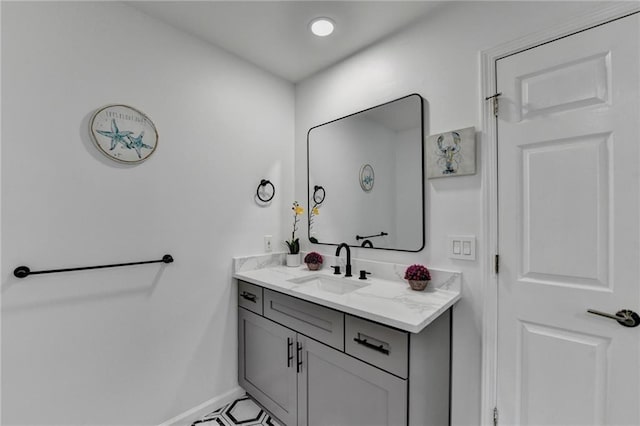 bathroom featuring tile patterned floors and vanity