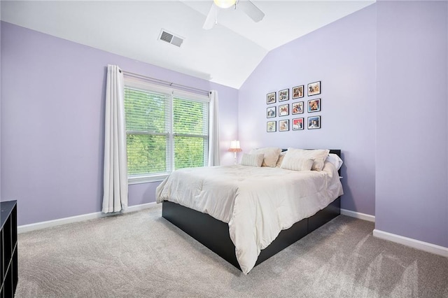 5710 Waters Edge Trl, Roswell, GA 30075 - bedroom featuring lofted ceiling, carpet, and ceiling fan
