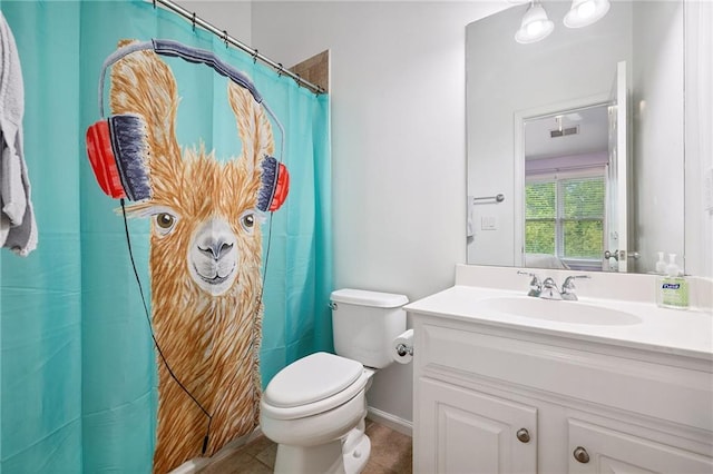5710 Waters Edge Trl, Roswell, GA 30075 - full bath with vanity, a shower with shower curtain, and tile patterned flooring