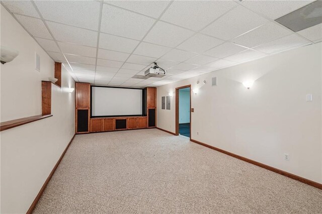 2110 Waterloo Cir, Lawrenceville, GA 30043 - home theater featuring light colored carpet, a drop ceiling, and electric panel