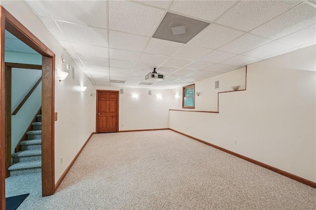 2110 Waterloo Cir, Lawrenceville, GA 30043 - finished below grade area featuring carpet flooring, stairway, and a drop ceiling