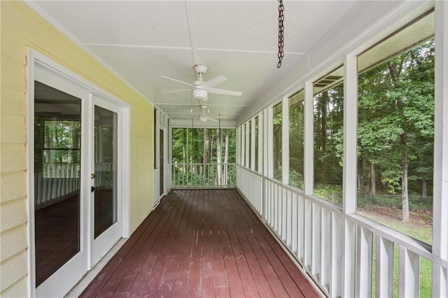 2110 Waterloo Cir, Lawrenceville, GA 30043 - unfurnished sunroom featuring ceiling fan and healthy amount of natural light